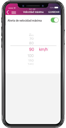 Telefono con el panel de la aplicacion GPS, en este caso es el de Autos