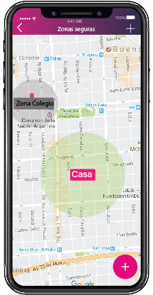 Telefono con el panel de la aplicacion GPS, en este caso es el de Motos